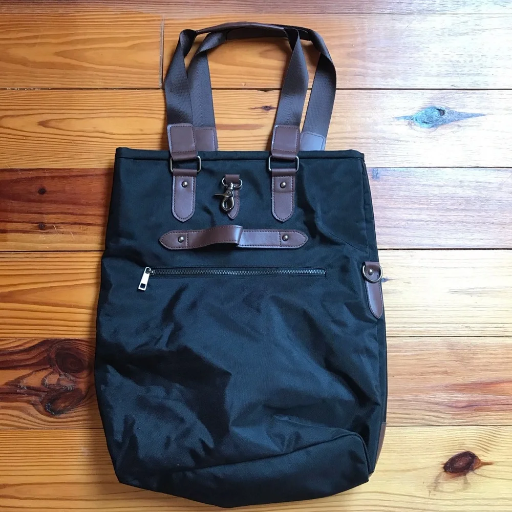 Adrienne Vittadini Black Brown Travel Carry On Bag, NWT, 15” x 18”